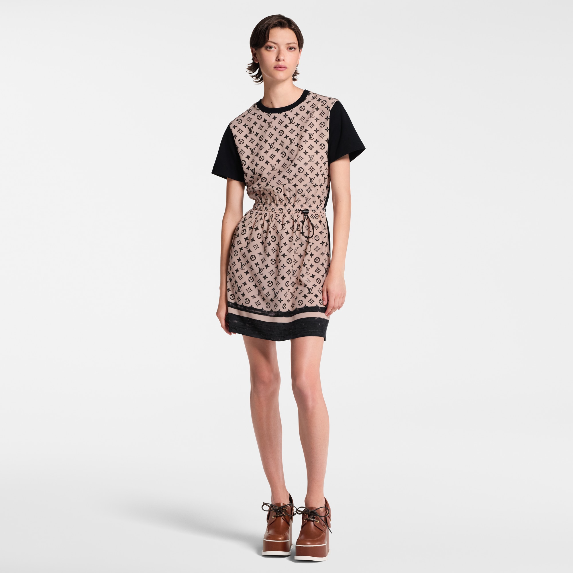 Women - Monogram Front Drawstring Dress  Women Ready-to-Wear Dresses | LOUIS VUITTON (Product zoom)