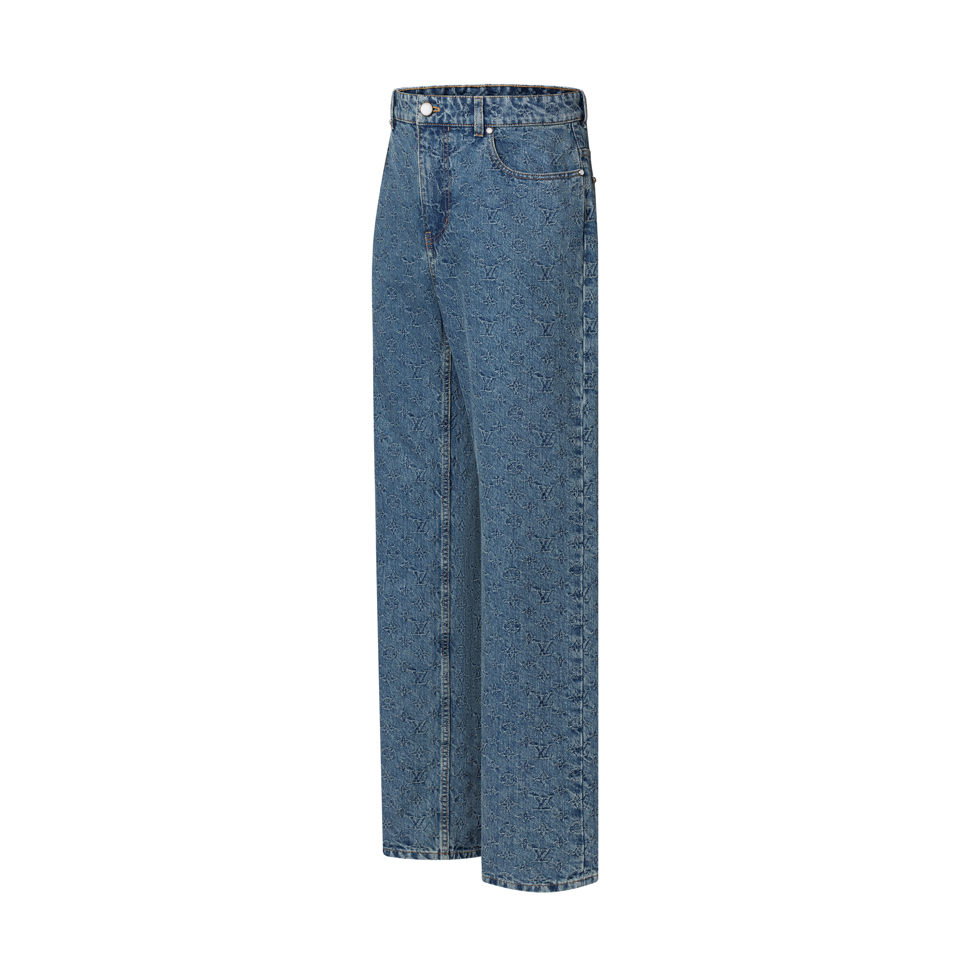 Men - Monogram Jacquard Skate Denim Trousers  Men Ready-to-Wear Denim Collection | LOUIS VUITTON (Product zoom)