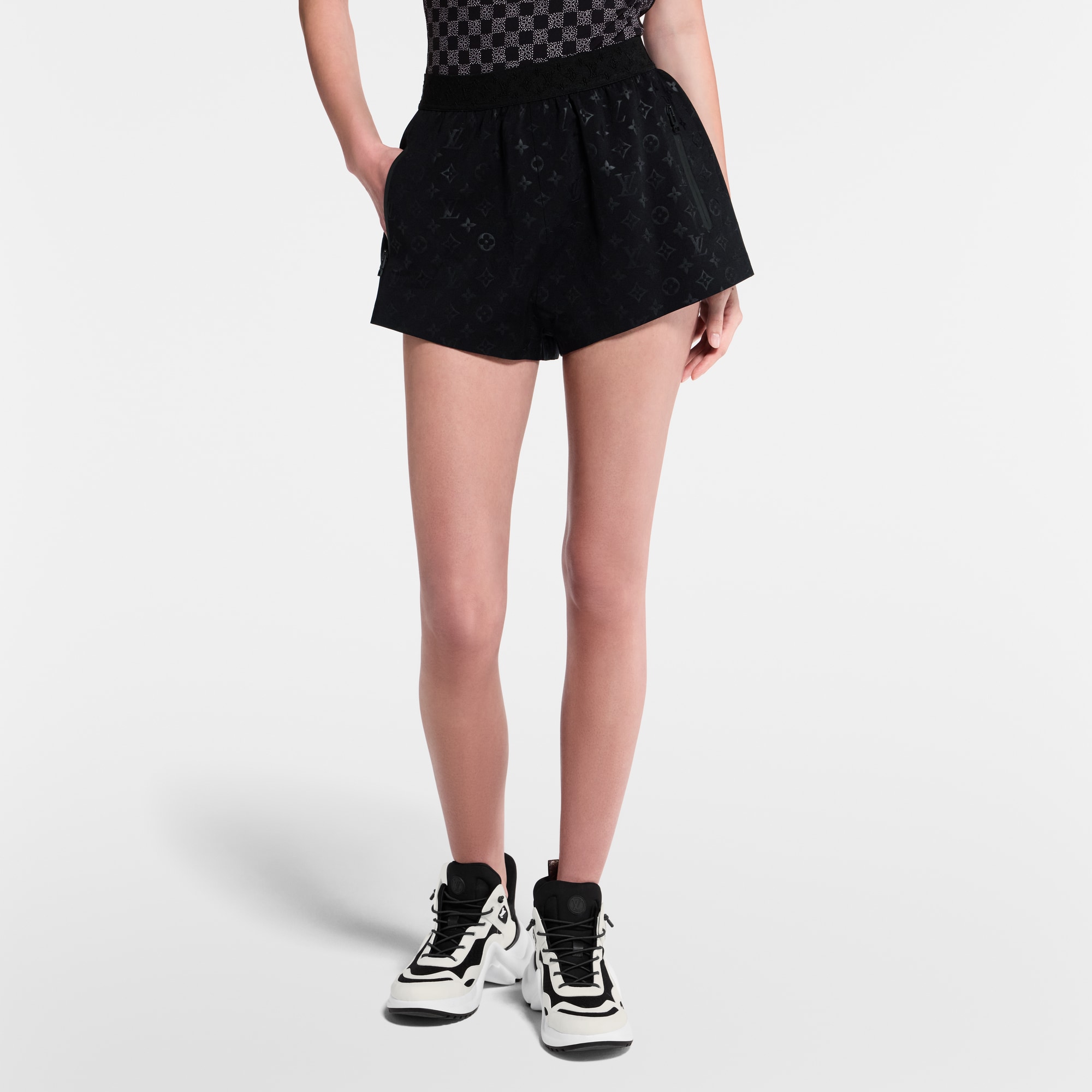 Women - Monogram Jogging Shorts  Women Ready-to-Wear Skirts and Shorts | LOUIS VUITTON (Product zoom)