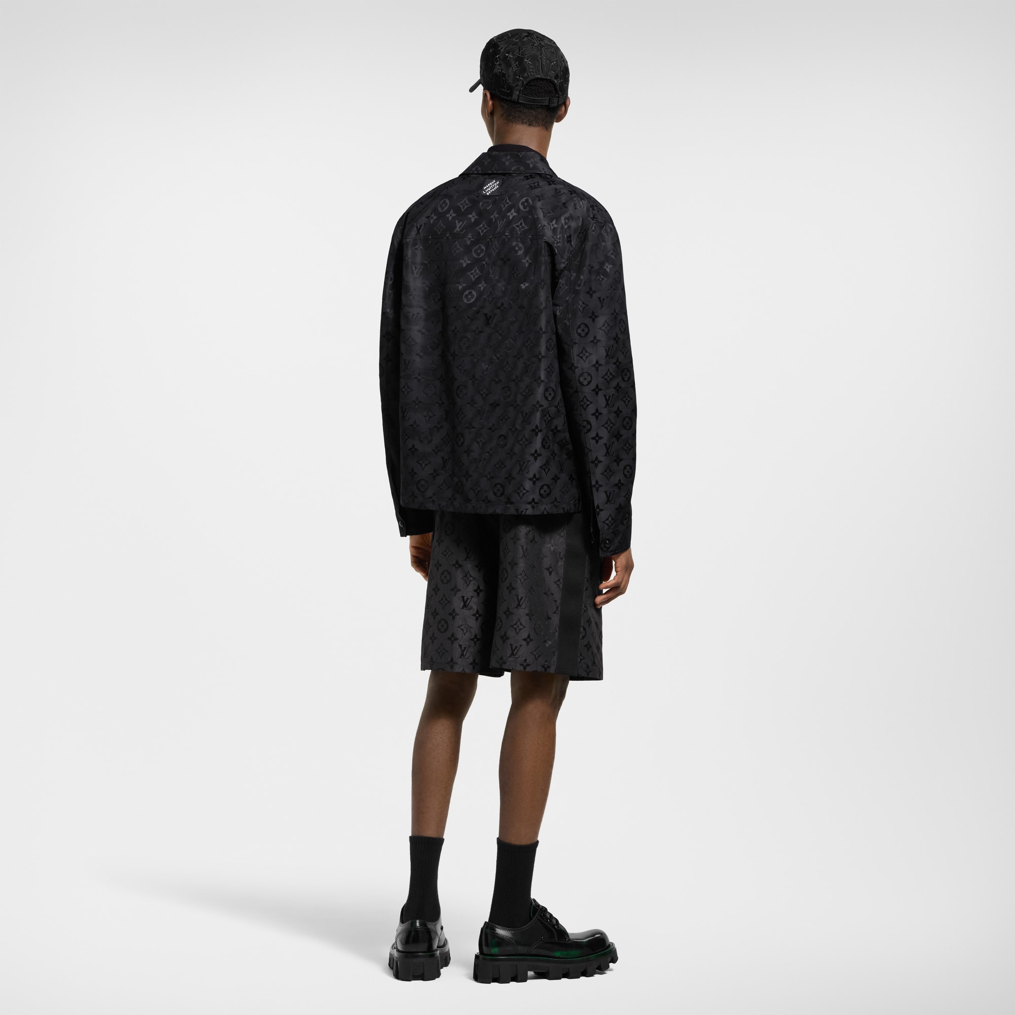 Men - Monogram Moire Jacquard Silk Overshirt  Men Ready-to-Wear Outerwear and Coats | LOUIS VUITTON (Product zoom)
