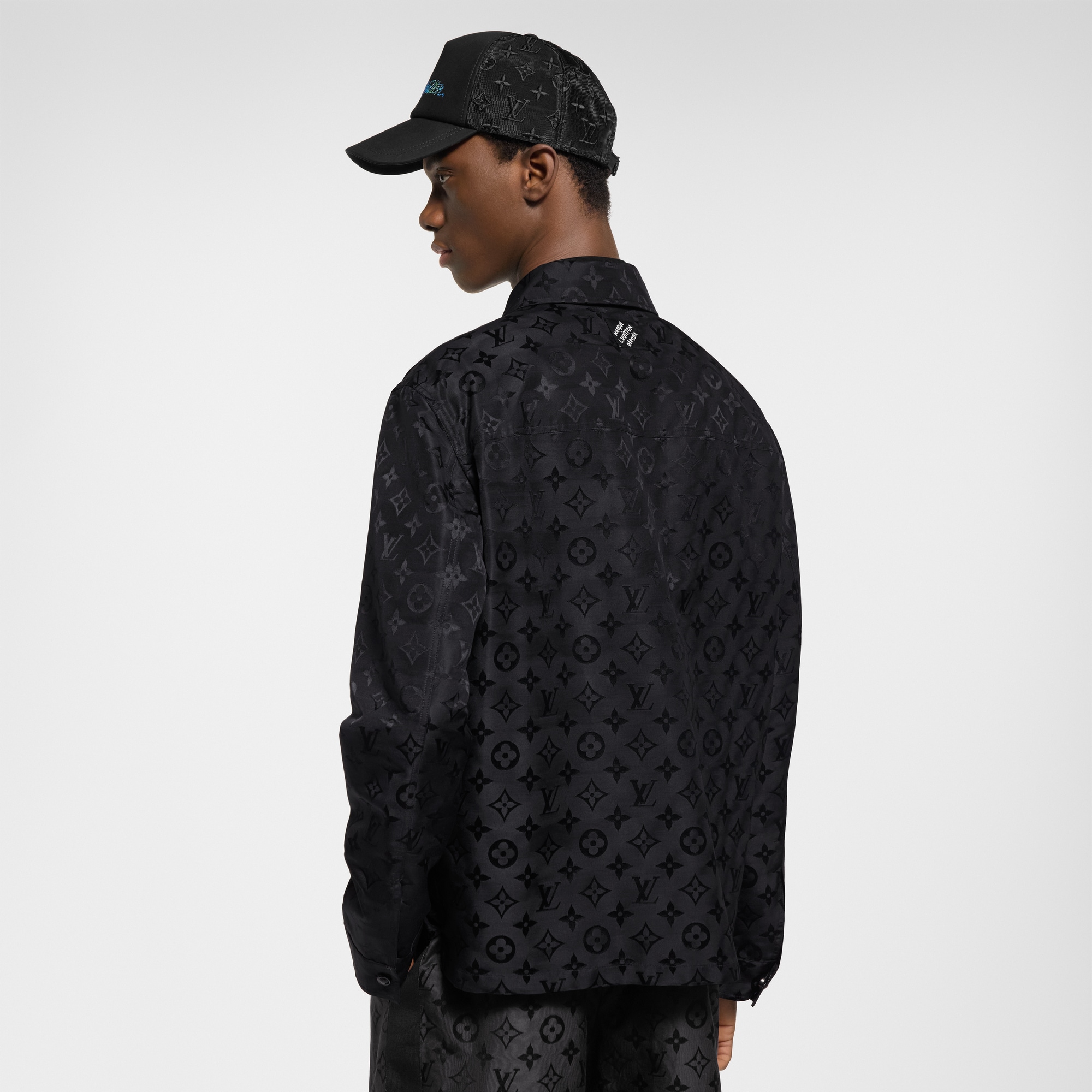 Men - Monogram Moire Jacquard Silk Overshirt  Men Ready-to-Wear Outerwear and Coats | LOUIS VUITTON (Product zoom)