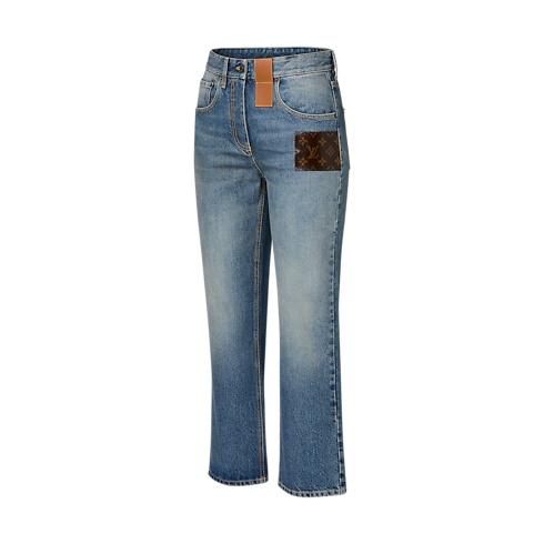 Women - Monogram Patch Jeans Women Ready-to-Wear Trousers | LOUIS VUITTON (Product zoom)