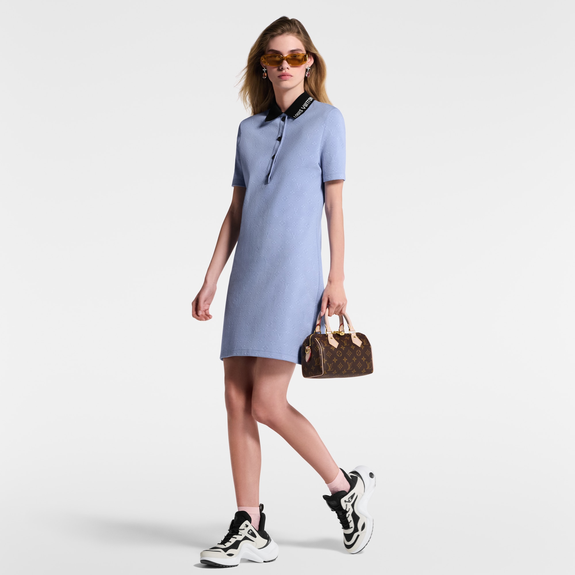 Women - Monogram Piqué Polo Dress  Women Ready-to-Wear Dresses | LOUIS VUITTON (Product zoom)