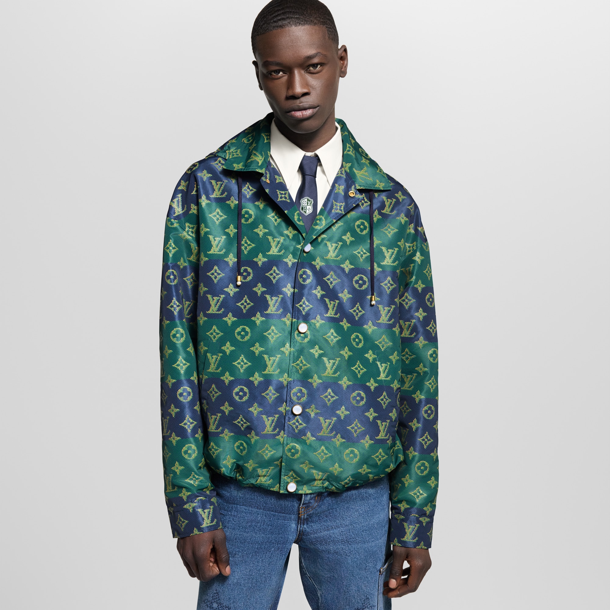 Men - Monogram Printed Coach Jacket  Men Ready-to-Wear Outerwear and Coats | LOUIS VUITTON (Product zoom)