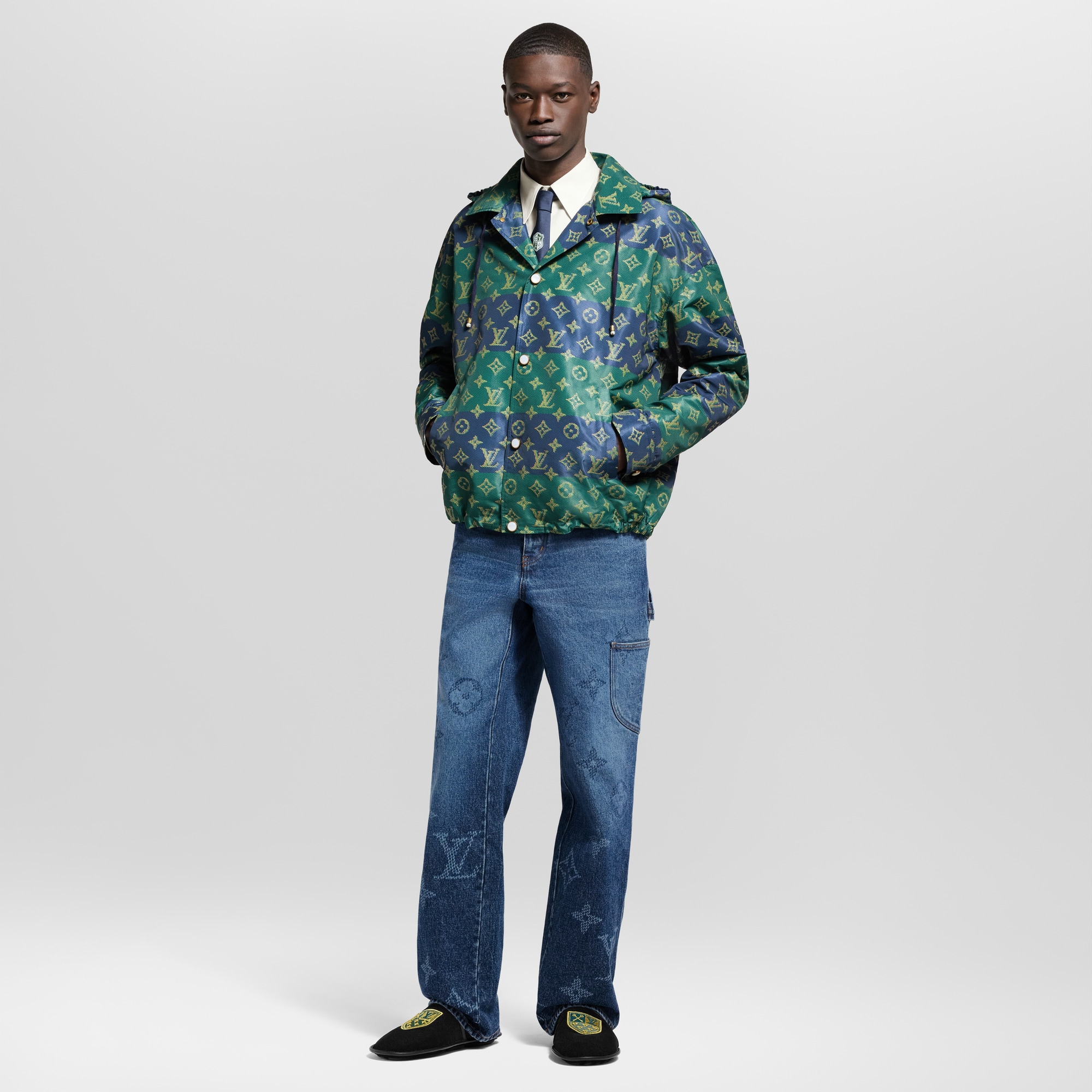 Men - Monogram Printed Coach Jacket  Men Ready-to-Wear Outerwear and Coats | LOUIS VUITTON (Product zoom)