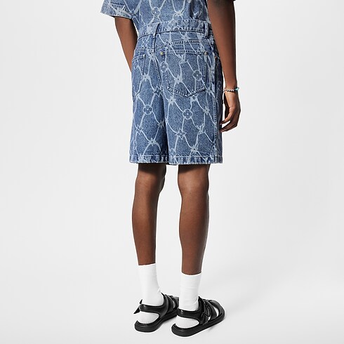 Men - Monogram Printed Denim Shorts Men Ready-to-Wear Denim Collection | LOUIS VUITTON (Product zoom)