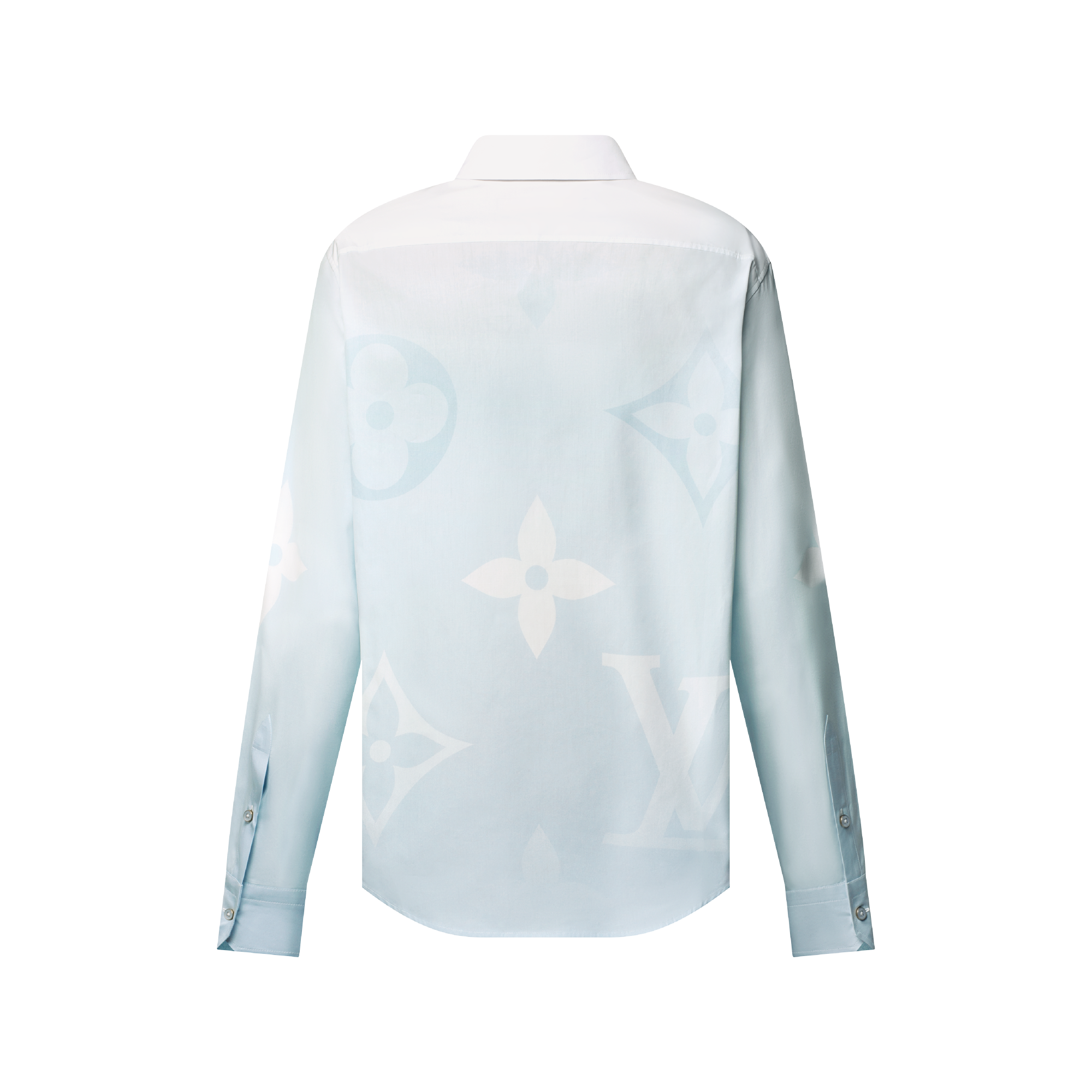 Men - Monogram Printed Long-Sleeved Cotton Poplin Shirt  Men Ready-to-Wear Shirts | LOUIS VUITTON (Product zoom)