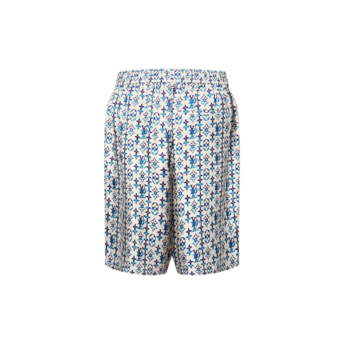 Men - Monogram Printed Silk Shorts Men Ready-to-Wear Trousers | LOUIS VUITTON (Product zoom)