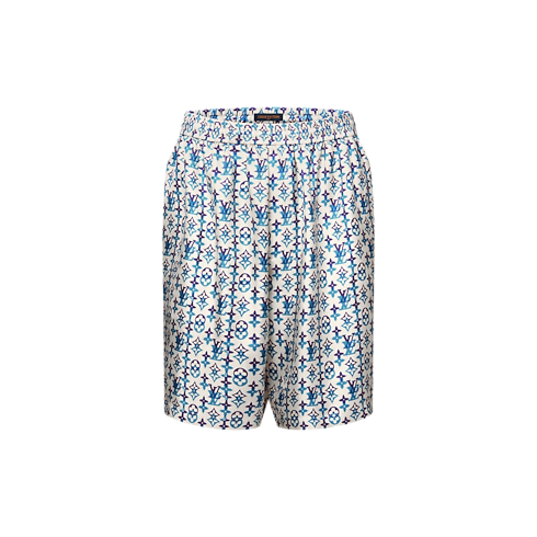 Men - Monogram Printed Silk Shorts Men Ready-to-Wear Trousers | LOUIS VUITTON (Product zoom)