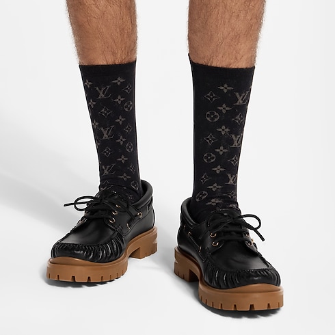 Monogram Reporter Socks worn view
