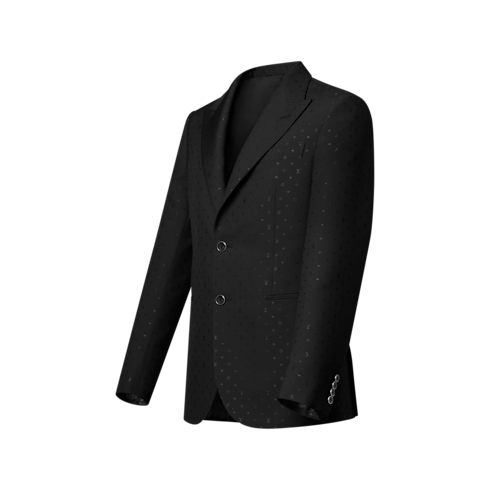 Men - Monogram Satin Single-Breasted Pont Neuf Jacket Men Ready-to-Wear All Ready-to-Wear | LOUIS VUITTON (Product zoom)