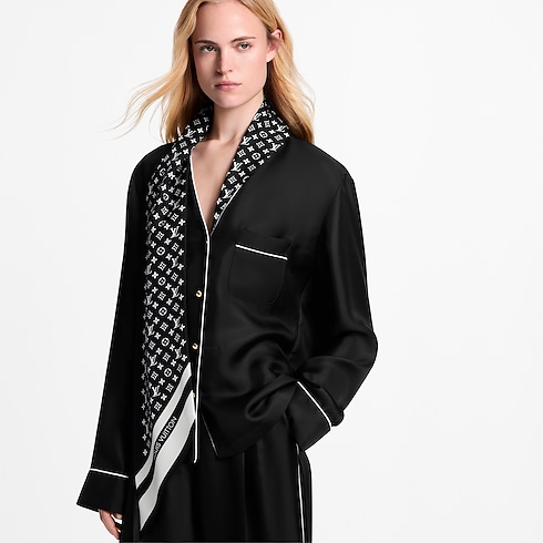 Women - Monogram Scarf Pyjama Top Women Ready-to-Wear Tops | LOUIS VUITTON (Product zoom)