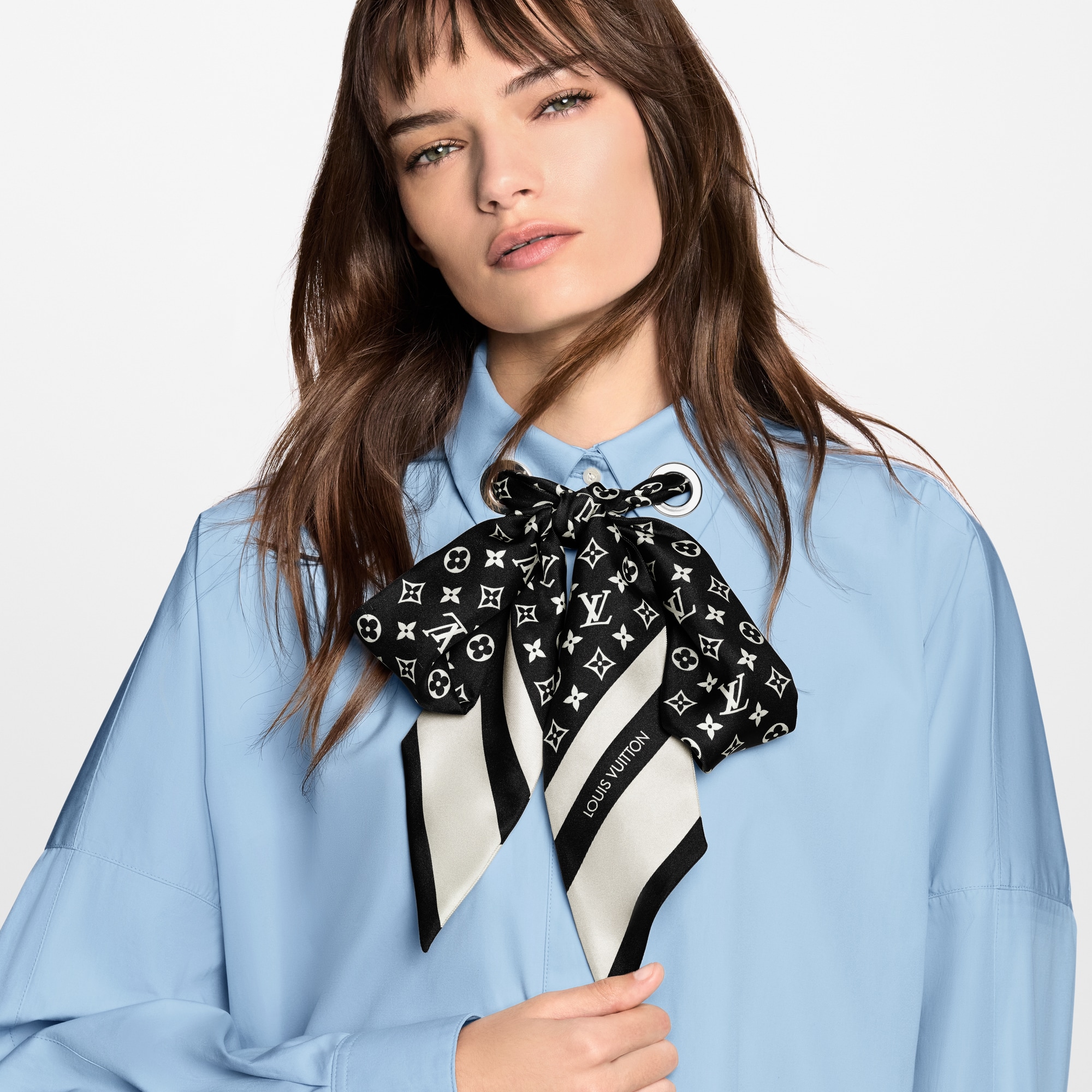 Women - Monogram Scarf Shirt Dress  Women Ready-to-Wear Dresses | LOUIS VUITTON (Product zoom)