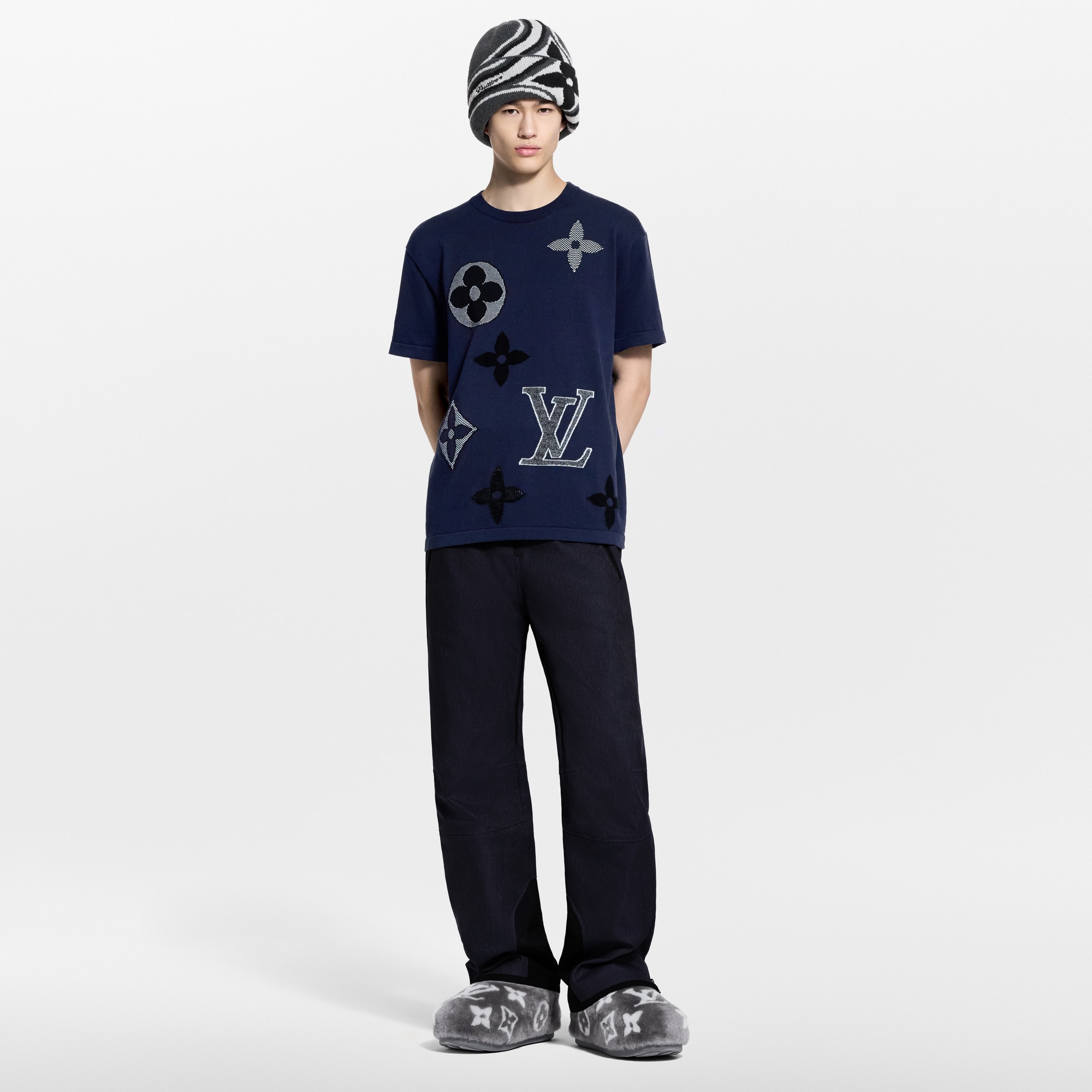 New - Monogram Short-Sleeved Knitted Crewneck  New For Men LV Ski | LOUIS VUITTON (Product zoom)