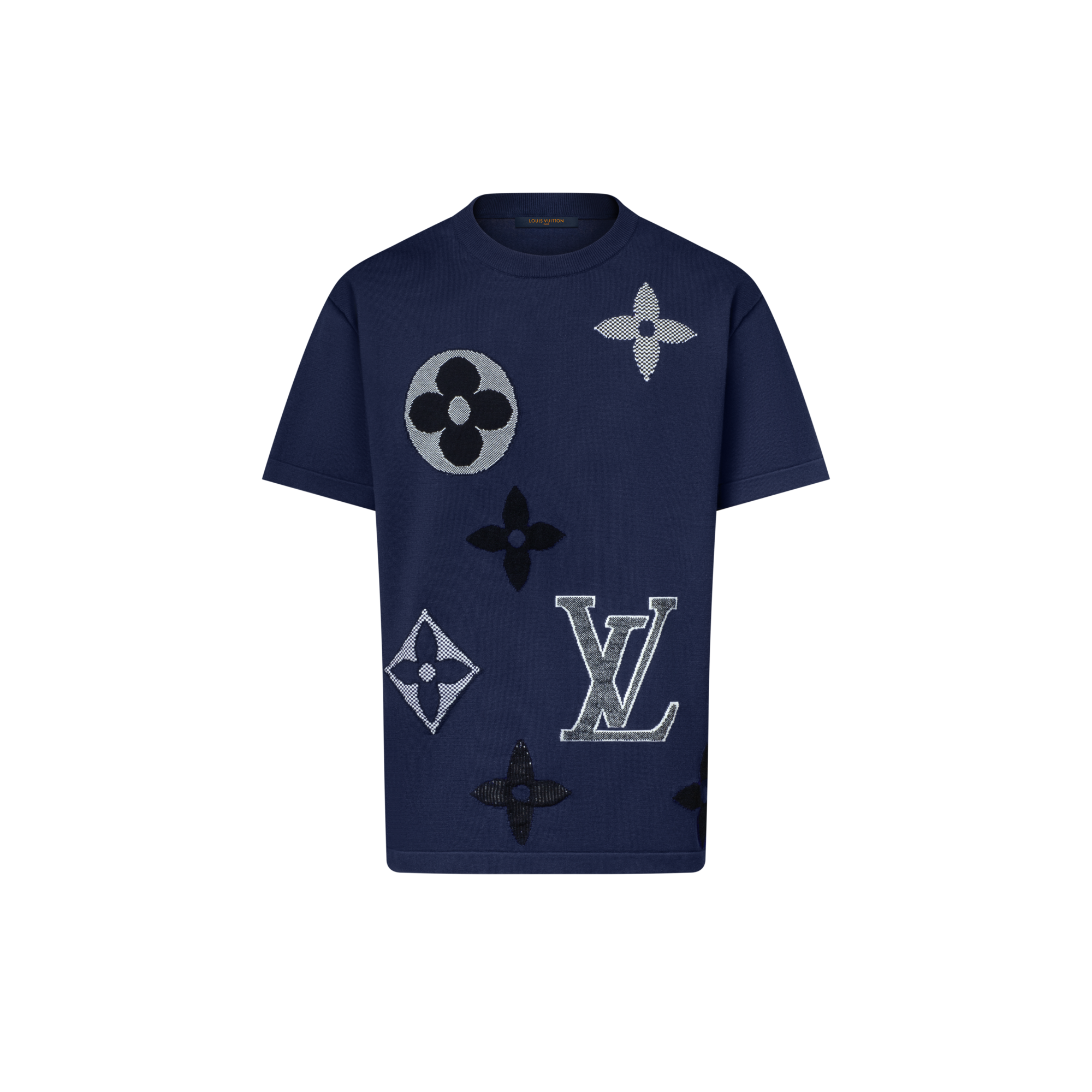 New - Monogram Short-Sleeved Knitted Crewneck  New For Men LV Ski | LOUIS VUITTON (Product zoom)