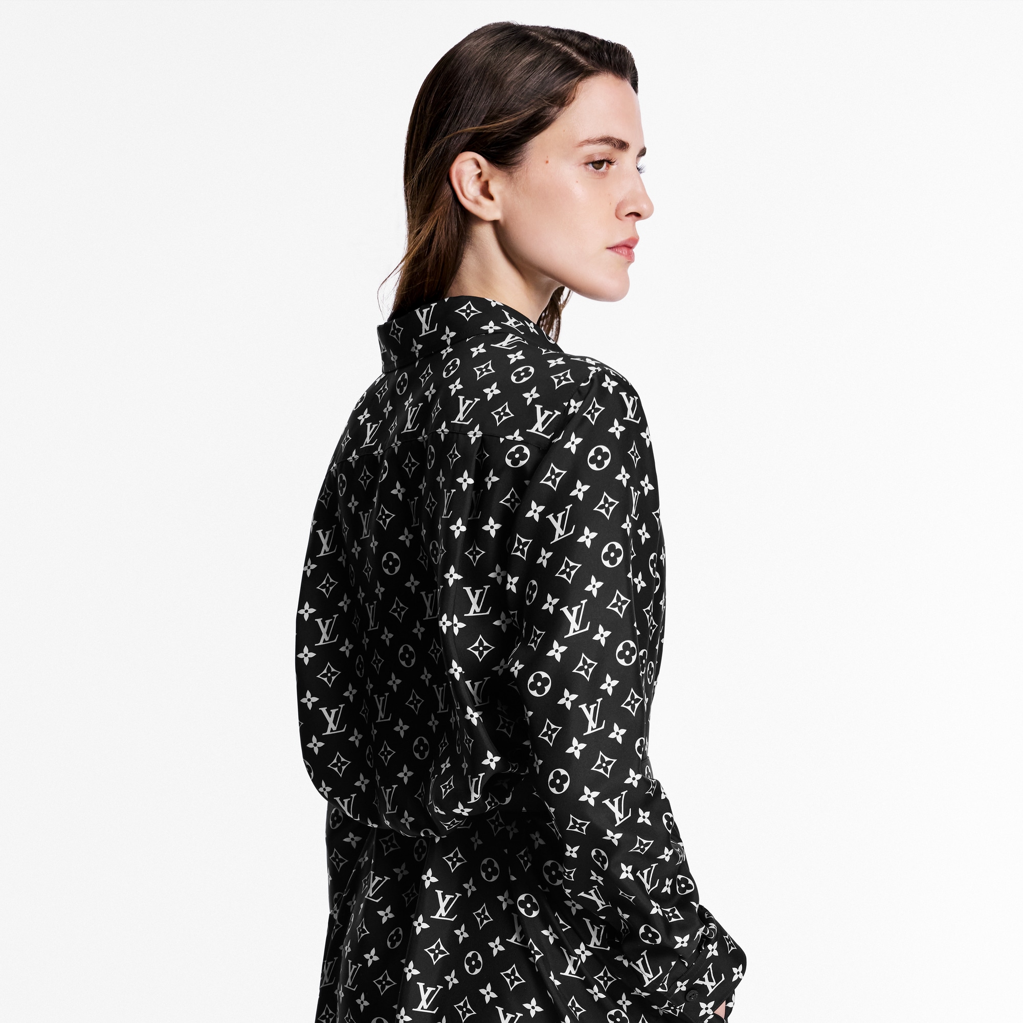 Women - Monogram Silk Shirt Dress  Women Ready-to-Wear Dresses | LOUIS VUITTON (Product zoom)