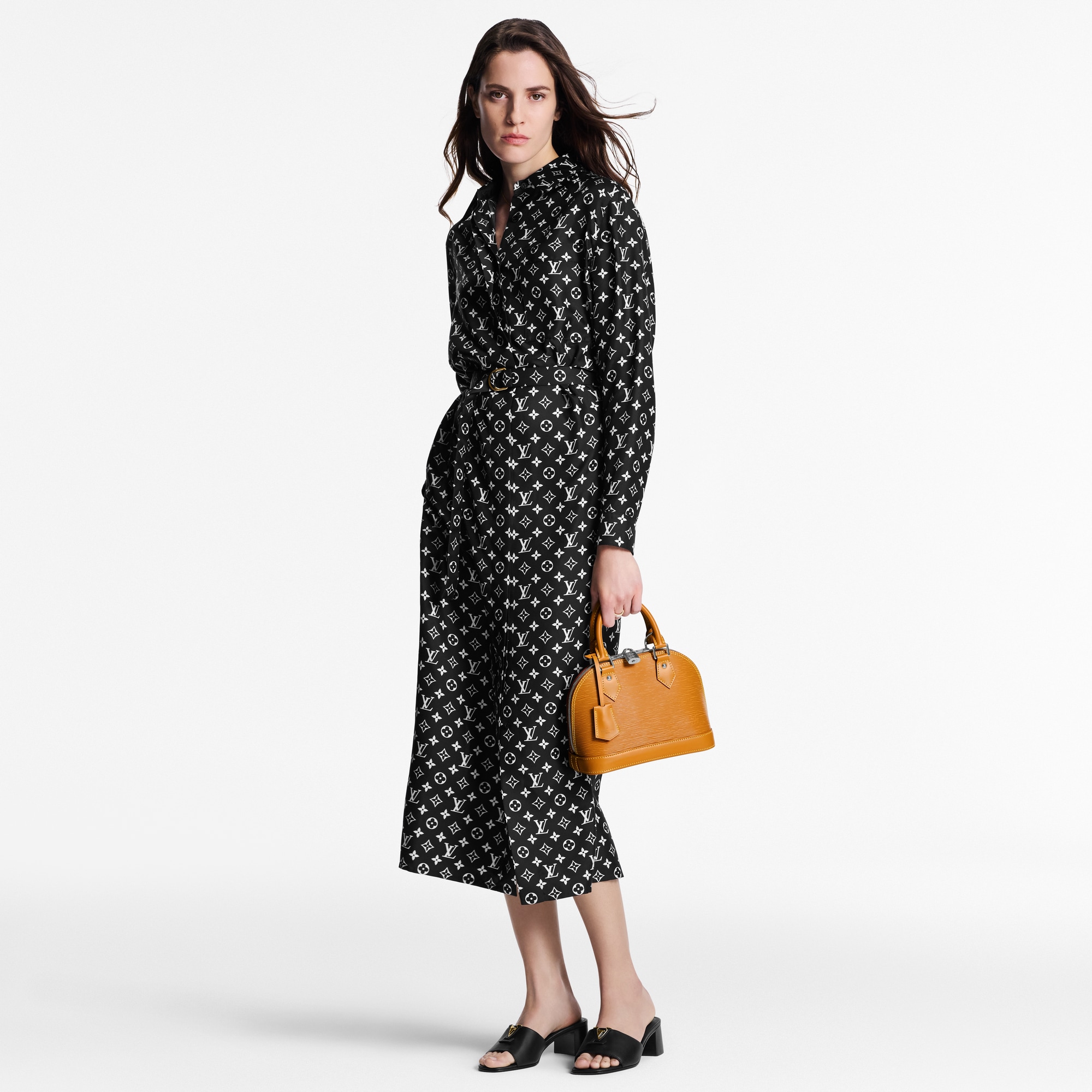 Women - Monogram Silk Shirt Dress  Women Ready-to-Wear Dresses | LOUIS VUITTON (Product zoom)