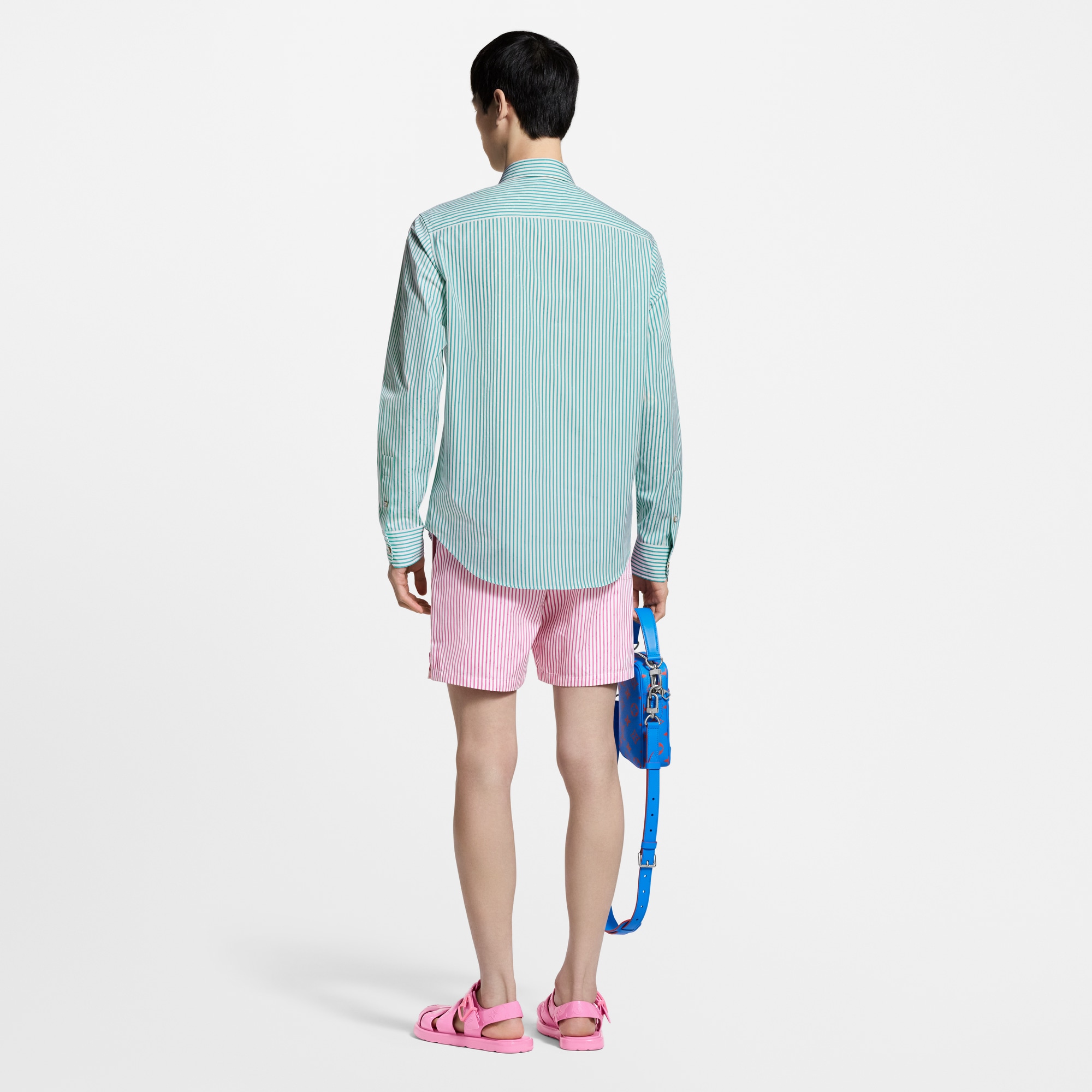 Men - Monogram Striped Casual Shorts  Men Ready-to-Wear Trousers | LOUIS VUITTON (Product zoom)