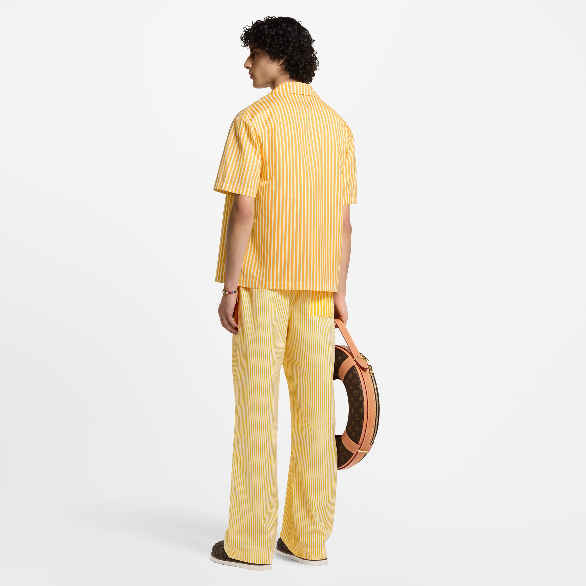 Men - Monogram Striped Drawstring Trousers  Men Ready-to-Wear Trousers | LOUIS VUITTON (Product zoom)