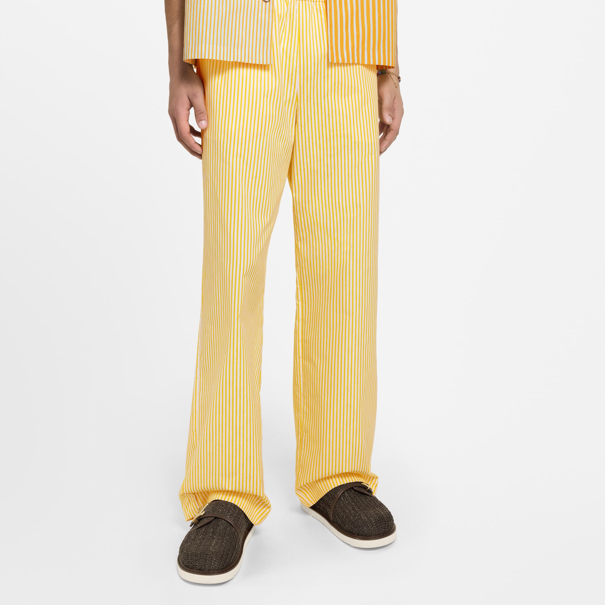 Men - Monogram Striped Drawstring Trousers  Men Ready-to-Wear Trousers | LOUIS VUITTON (Product zoom)