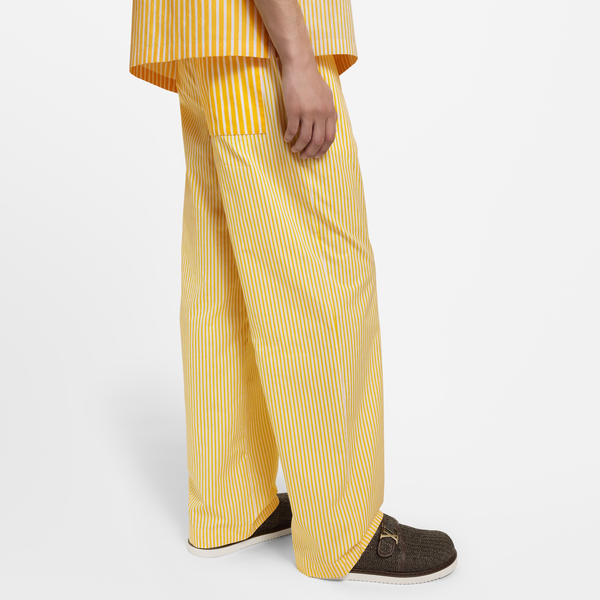Men - Monogram Striped Drawstring Trousers  Men Ready-to-Wear Trousers | LOUIS VUITTON (Product zoom)