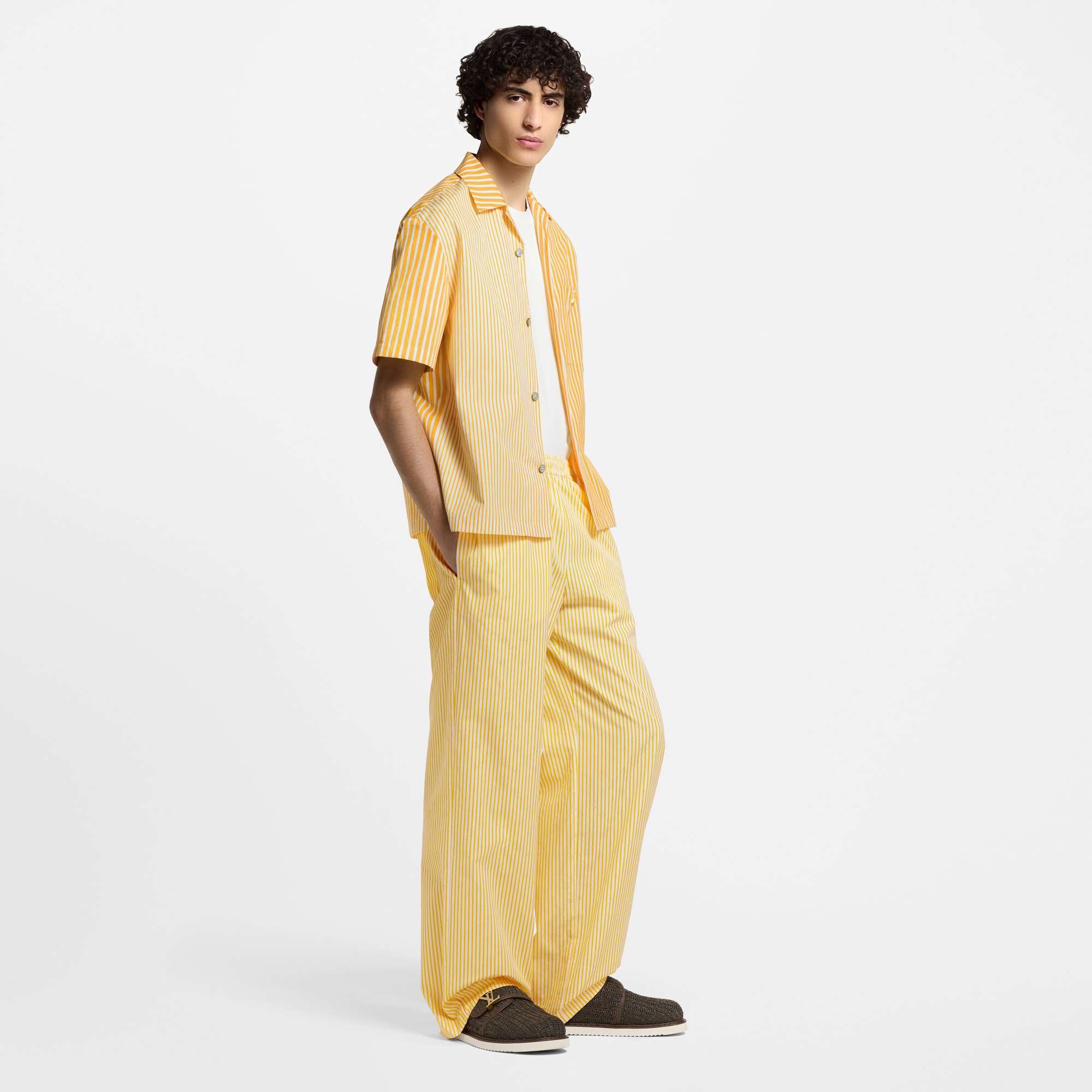 Men - Monogram Striped Drawstring Trousers  Men Ready-to-Wear Trousers | LOUIS VUITTON (Product zoom)