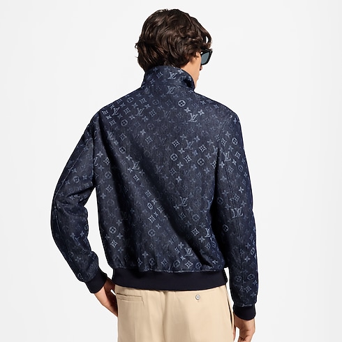 Monogram Surplus Denim Track Top cropped worn view