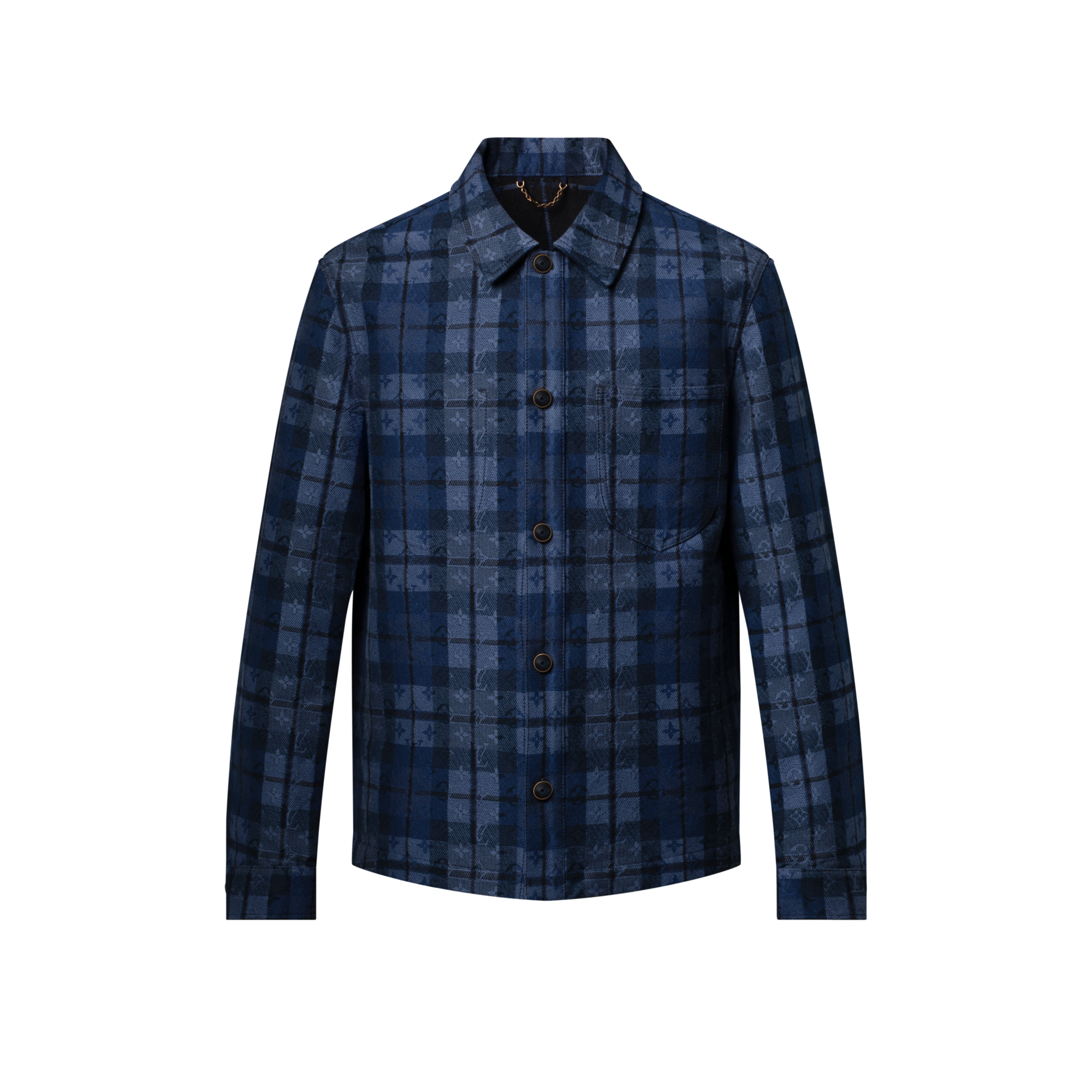 Men - Monogram Tartan Denim Overshirt  Men Ready-to-Wear All Ready-to-Wear | LOUIS VUITTON (Product zoom)