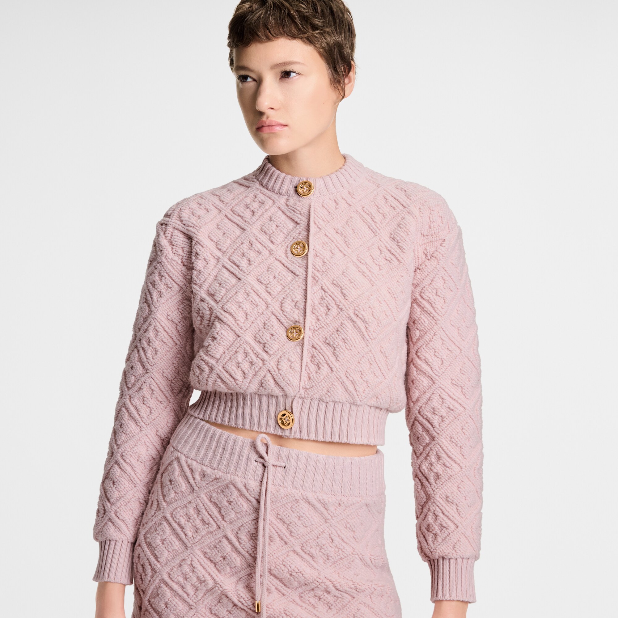 Women - Monogram Towelling Cardigan  Women Ready-to-Wear Knitwear | LOUIS VUITTON (Product zoom)
