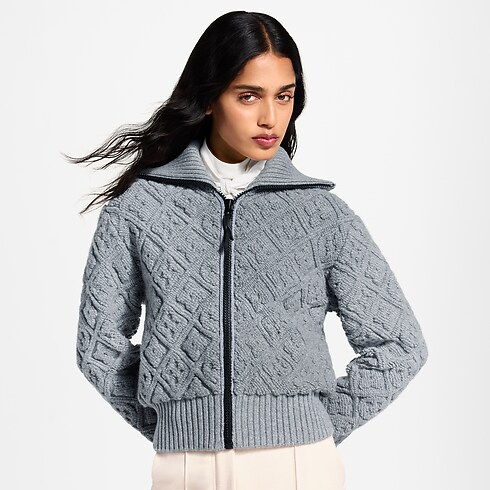 Women - Monogram Towelling Zip-Up Jacket Women Ready-to-Wear Tops and Shirts | LOUIS VUITTON (Product zoom)