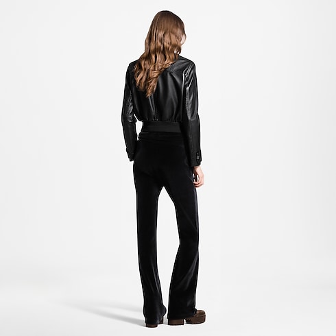 Women - Nanogram Accent Leather Bomber Jacket Women Ready-to-Wear Coats and Jackets | LOUIS VUITTON (Product zoom)