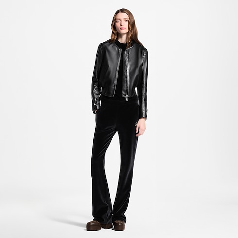 Women - Nanogram Accent Leather Bomber Jacket Women Ready-to-Wear Coats and Jackets | LOUIS VUITTON (Product zoom)