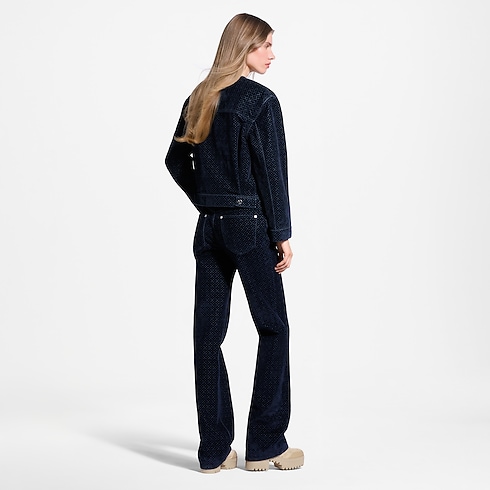 Women - Nanogram Flocked Velvet Jeans Women Ready-to-Wear Pants and Shorts | LOUIS VUITTON (Product zoom)