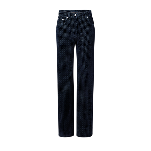 Women - Nanogram Flocked Velvet Jeans Women Ready-to-Wear Pants and Shorts | LOUIS VUITTON (Product zoom)