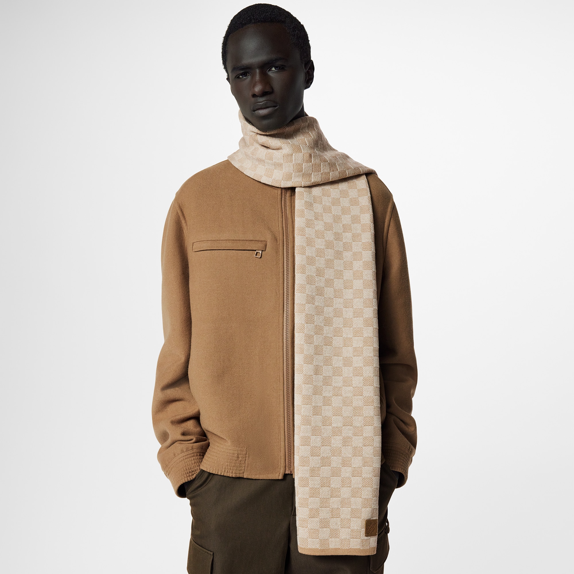 Grey Louis Vuitton Mens Scarf Uk Monogram Shadow Scarf Luxury S00