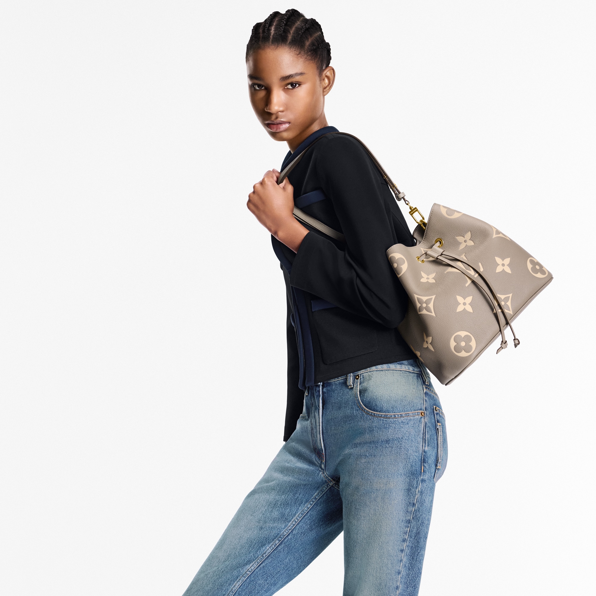 Women - NéoNoé MM Bucket Bag Bicolour Monogram Empreinte Leather Women Handbags Handbags | LOUIS VUITTON (Product zoom)