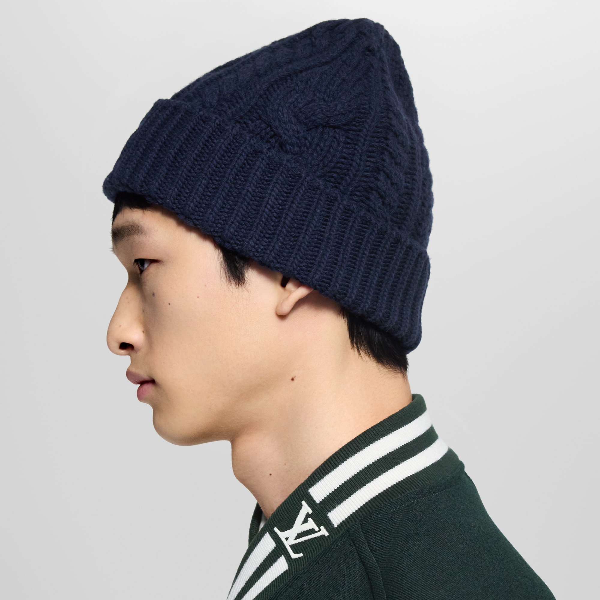 Men - Only LV Mini Cable Beanie S00 Men Accessories Hats, Beanies and Gloves | LOUIS VUITTON (Product zoom)