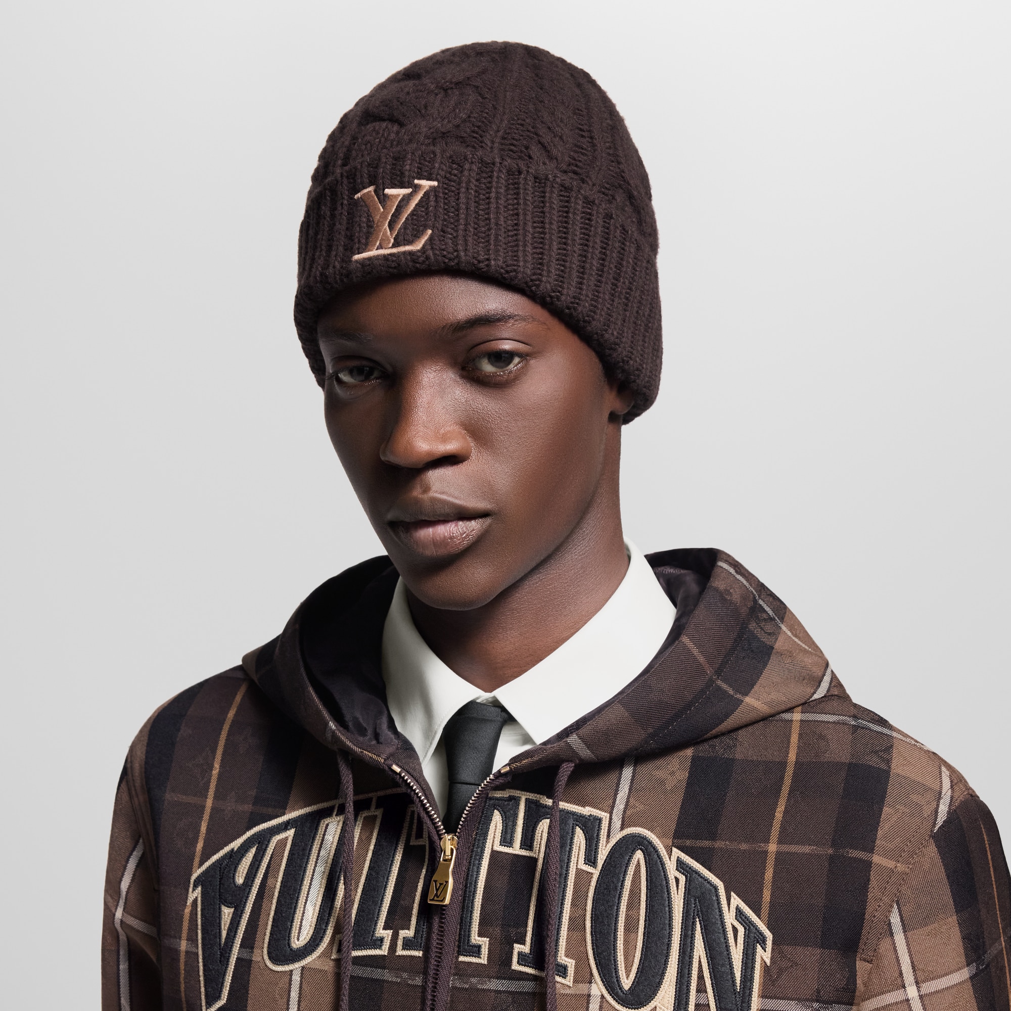 Men - Only LV Mini Cable Beanie S00 Men Accessories Hats, Beanies and Gloves | LOUIS VUITTON (Product zoom)