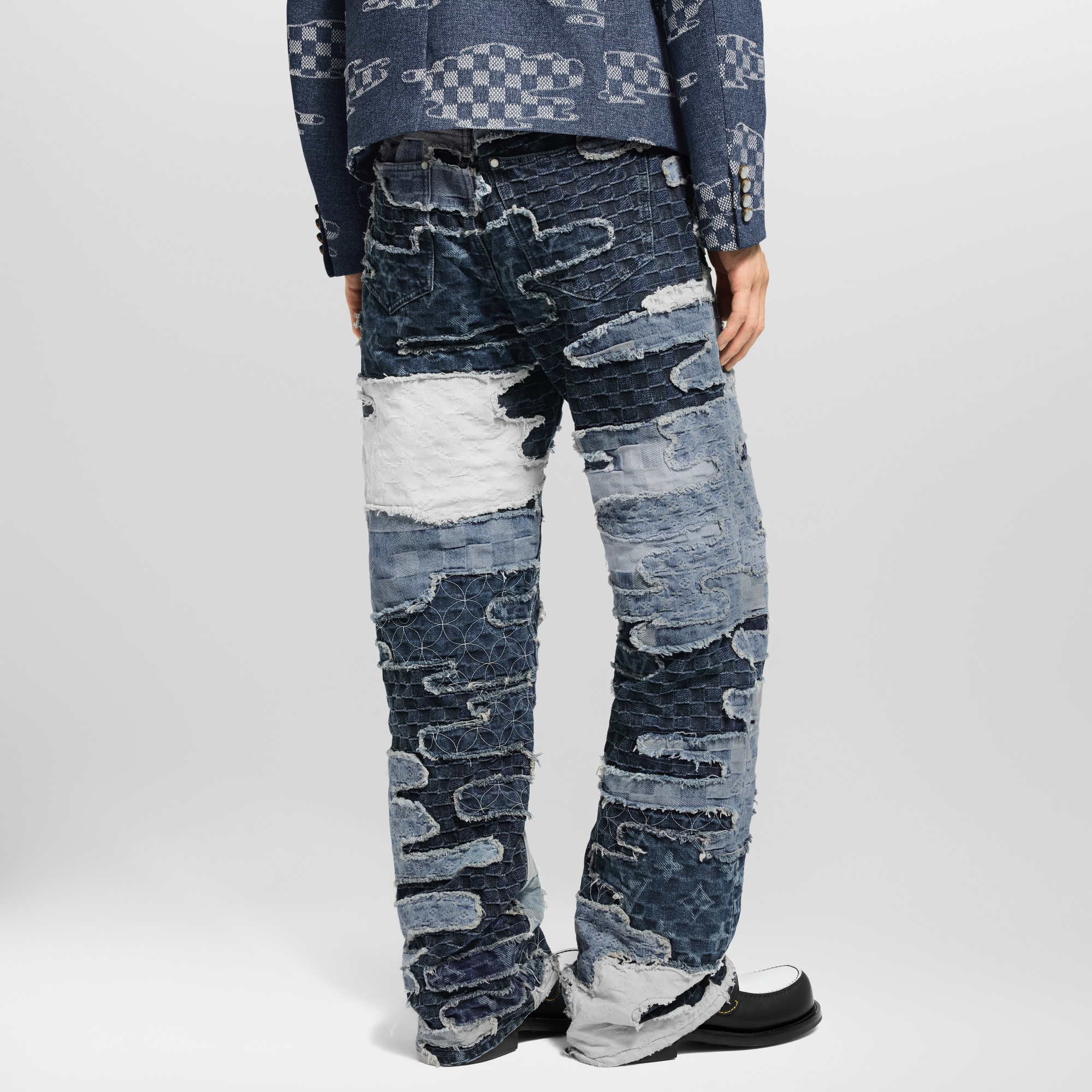 Men - Patchwork Denim Skate Trousers  Men Ready-to-Wear Denim Collection | LOUIS VUITTON (Product zoom)