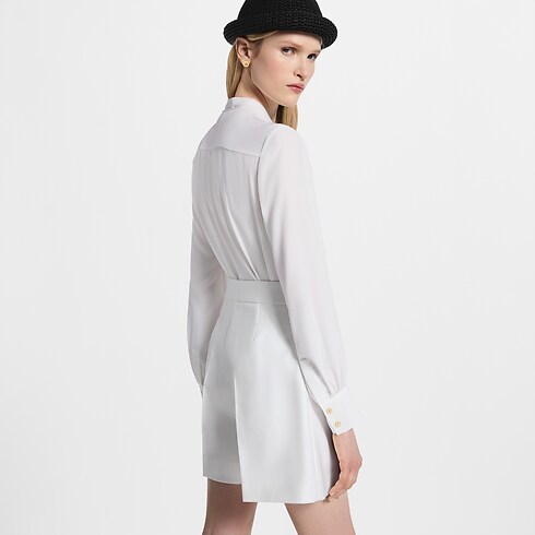 Women - Pleated Lavallière Blouse Women Ready-to-Wear Tops | LOUIS VUITTON (Product zoom)
