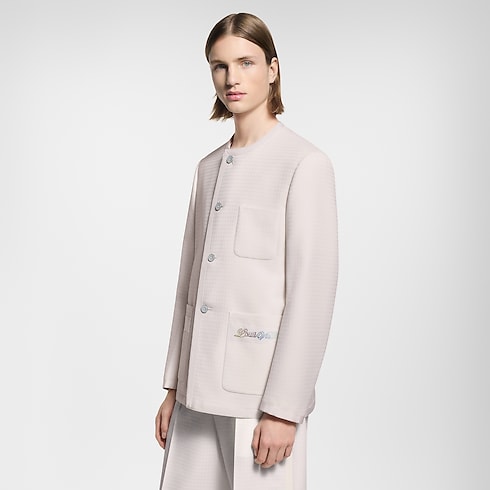 Men - Preppy Collarless Wool Jacket Men Ready-to-Wear Outerwear and Coats | LOUIS VUITTON (Product zoom)