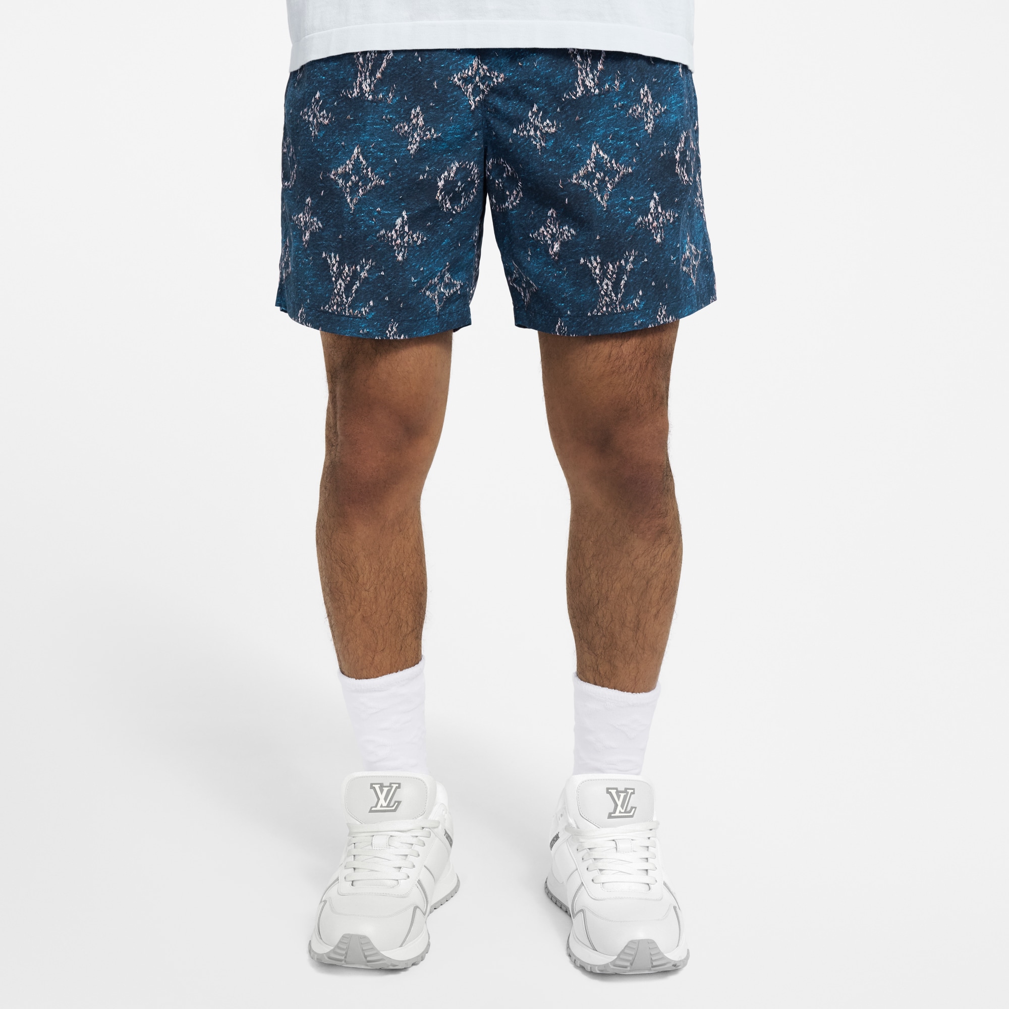 Men - Printed Monogram Swim Shorts  Men Ready-to-Wear All Ready-to-Wear | LOUIS VUITTON (Product zoom)