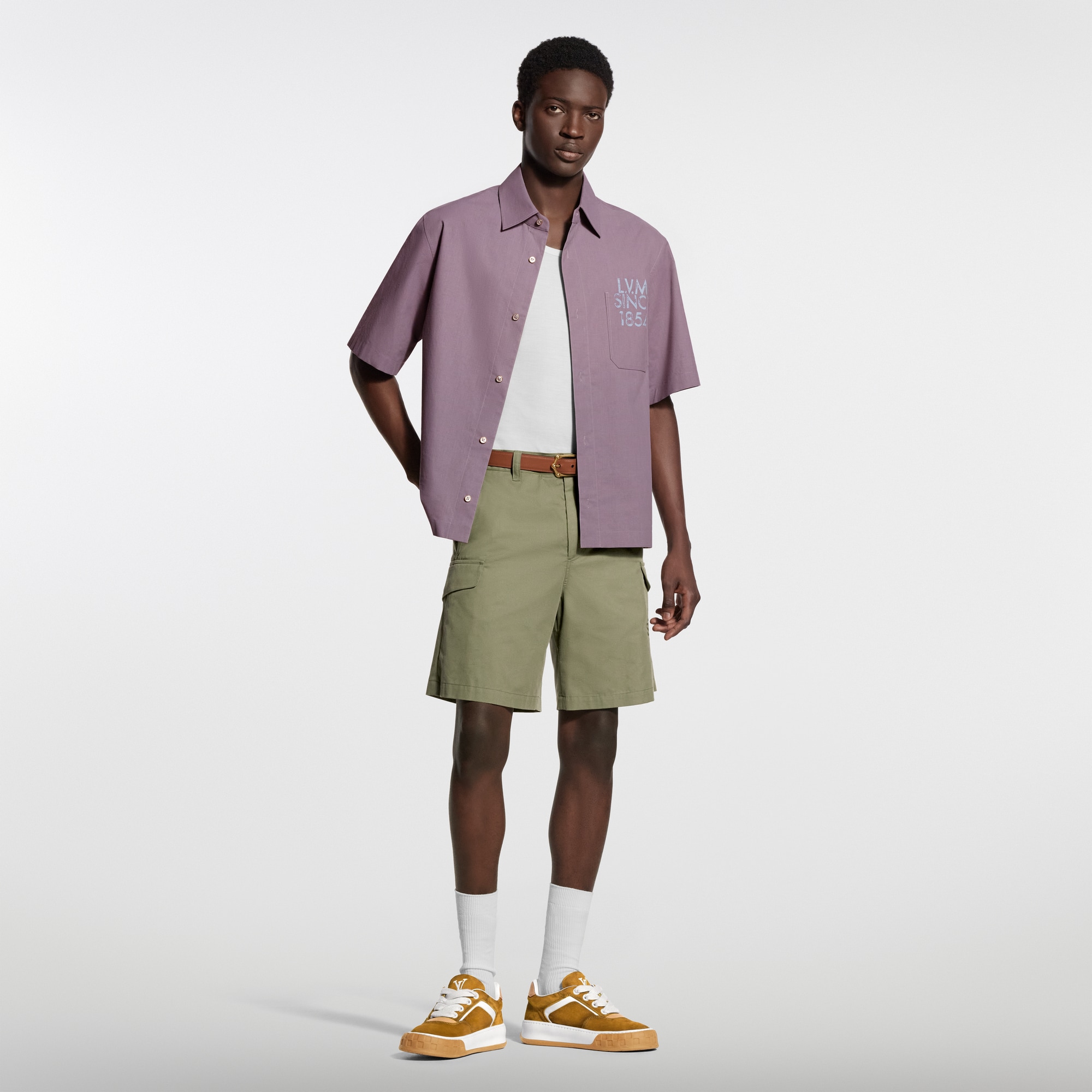 Printed Signature Short-Sleeved Shirt - Luxury Purple | LOUIS VUITTON