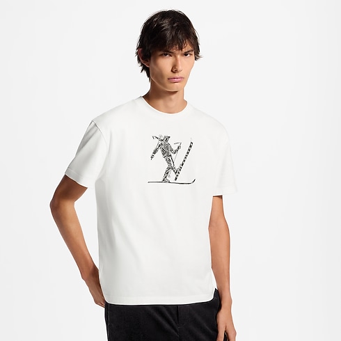 Men - Printed Signature Short-Sleeved T-Shirt Men Ready-to-Wear All Ready-to-Wear | LOUIS VUITTON (Product zoom)
