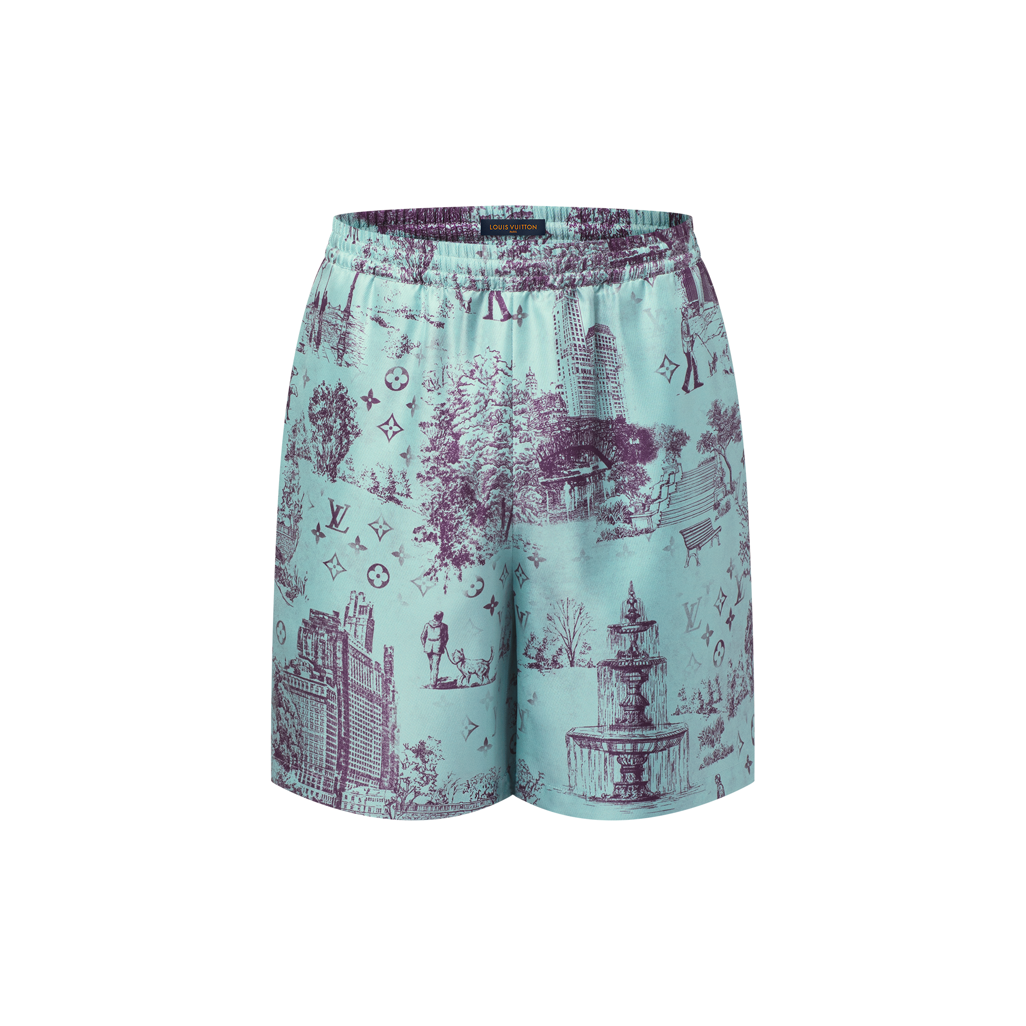 Men - Printed Silk Shorts  Men Ready-to-Wear Trousers | LOUIS VUITTON (Product zoom)