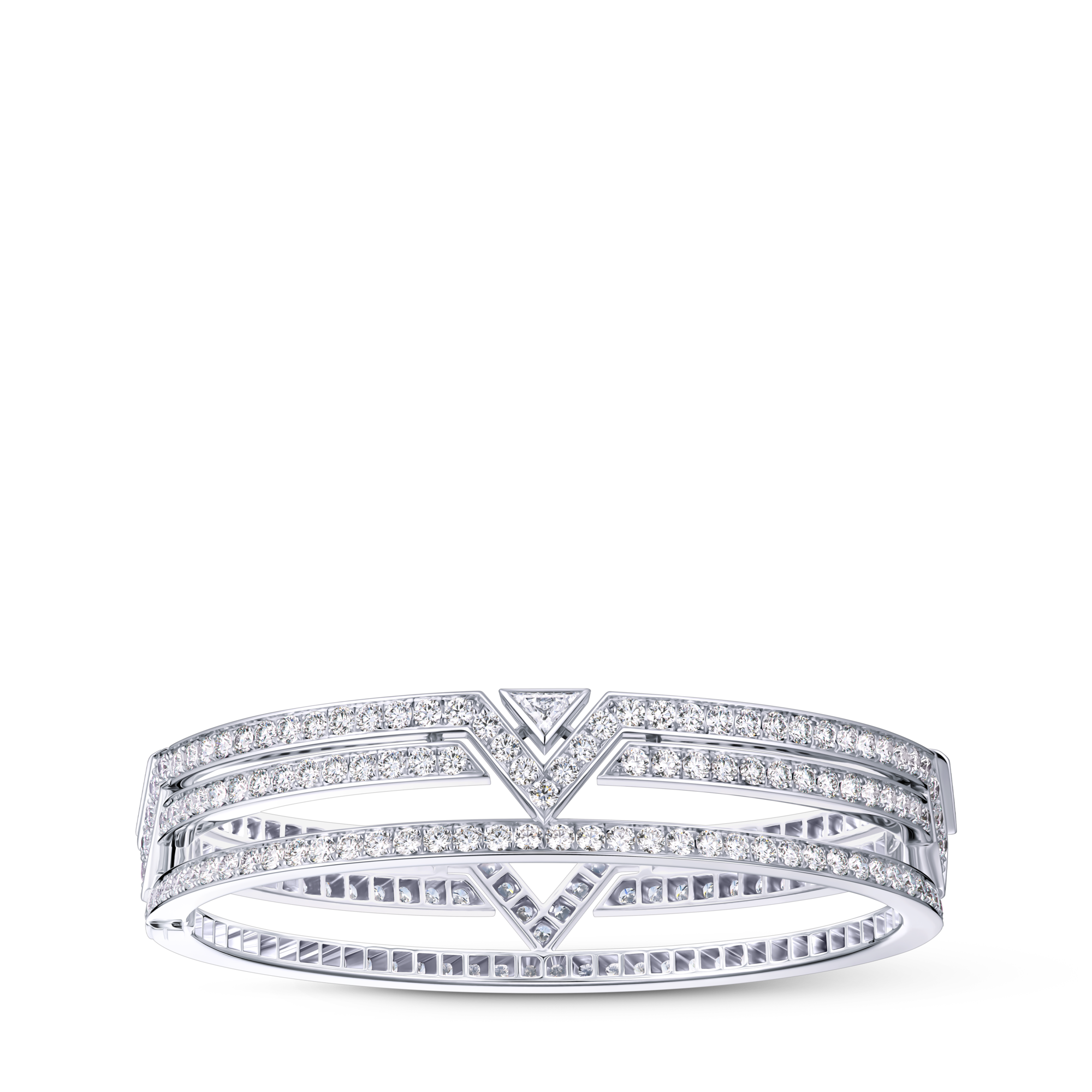 Les Extraordinaires - Pure V Bracelet, White Gold and Diamonds  Les Extraordinaires Jewellery Bracelets | LOUIS VUITTON (Product zoom)