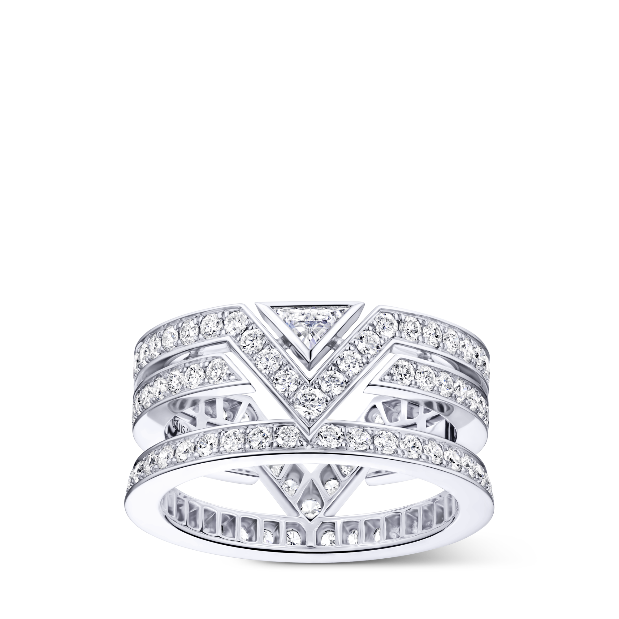 Les Extraordinaires - Pure V Ring, White Gold and Diamonds  Les Extraordinaires Jewellery Rings | LOUIS VUITTON (Product zoom)