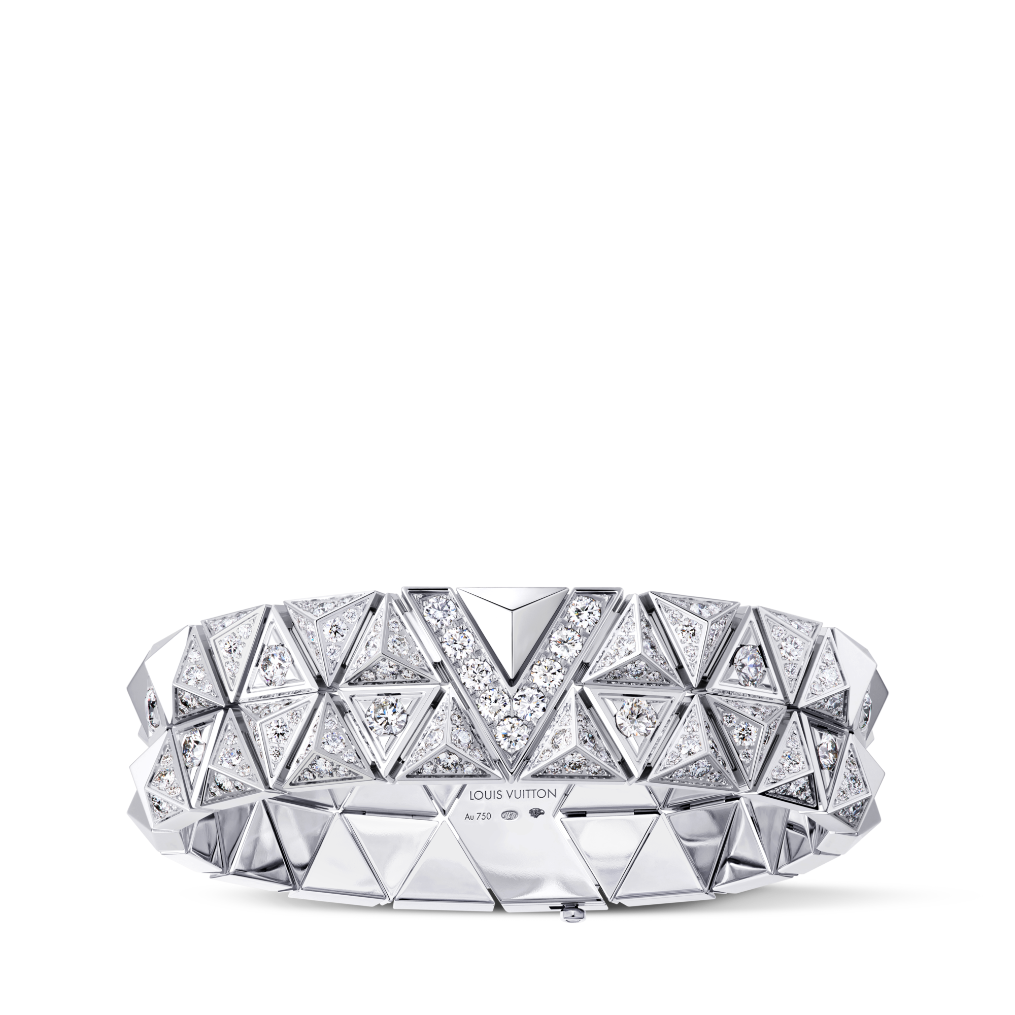 Jewellery - Pure V Two-Row Bracelet, White Gold and Diamonds  Jewellery Categories Bracelets | LOUIS VUITTON (Product zoom)