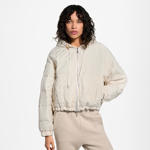 Women - Quilted Damier Zip-Up Jacket Women Ready-to-Wear Coats and Jackets | LOUIS VUITTON (Product zoom)