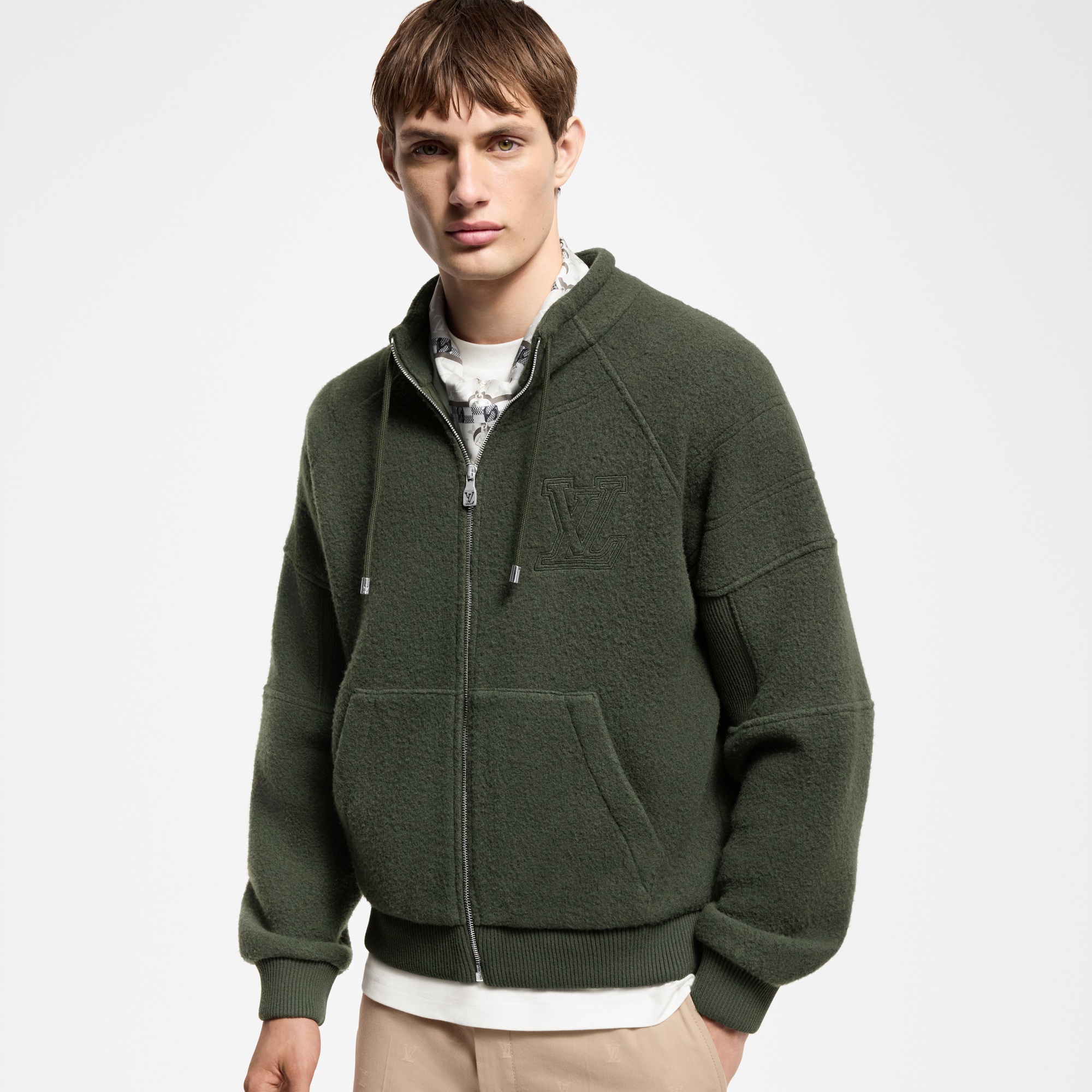 Men - Quilted Textured Wool Blouson  Men Ready-to-Wear All Ready-to-Wear | LOUIS VUITTON (Product zoom)